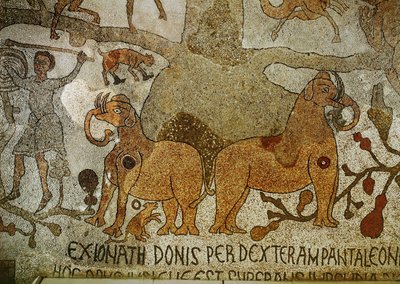 生命之树根部的两头大象，选自（马赛克拼图） 作者 