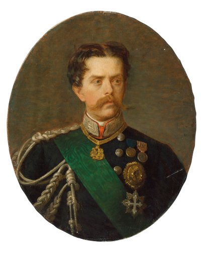 意大利国王翁贝托一世的肖像，1844-1900年。 作者 保罗·巴凯蒂