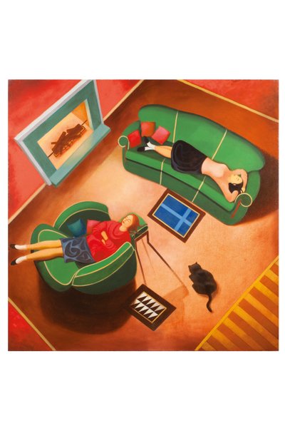 劳拉和唐娜》，2016 年（木板油画） 作者 