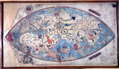 保罗-托斯卡内利（1397 - 1497 年）的世界地图。1457.这幅地图代表了欧洲人在发现大洲之前对地球的印象。佛罗伦萨国家图书馆 作者 保罗·托斯卡内利