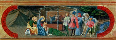 法师的崇拜。 Paolo di Dono di Paolo Uccello (1397-1475) 的绘画 作者 保罗·乌切洛