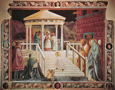 保罗·乌切洛（Paolo Uccello，1397-1475 年）在普拉托大教堂介绍玛丽在寺庙中的表现 作者 保罗·乌切洛