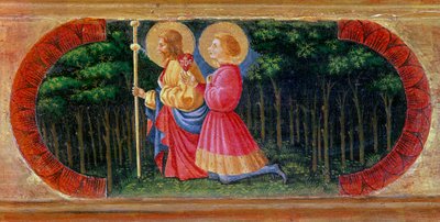 圣詹姆斯和安萨诺祈祷。 Paolo di Dono di Paolo Uccello (1397-1475) 的绘画 作者 保罗·乌切洛