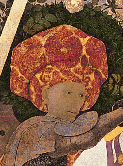 圣罗马诺之战，Niccolo da Tolentino的头部细节，1435佛罗伦萨雇佣兵领袖，c.1450-60温度计，30690面板细节 作者 保罗·乌切洛
