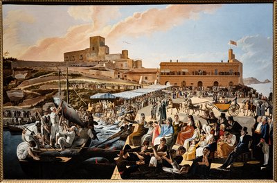 在索兰托 (Solanto) 皇室成员出席的金枪鱼马坦扎 (Mattanza) 作者 保罗·德·阿尔贝蒂斯