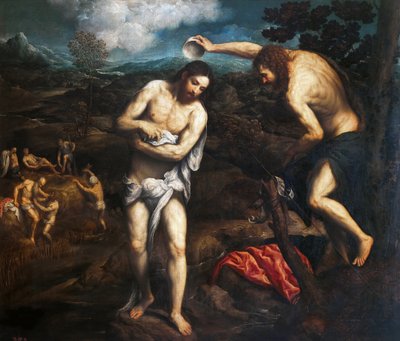 基督的洗礼》，1548-1551。 作者 巴黎·博尔多内
