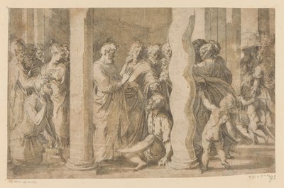 圣徒彼得和约翰医治一个瘫痪病人 作者 Parmigianino (归因于)