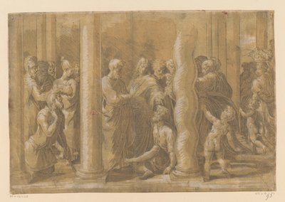 圣彼得和约翰治愈了瘫痪者 作者 Parmigianino (归因于)
