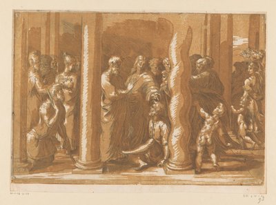 圣彼得和约翰治愈了瘫痪者 作者 Parmigianino (归因于)