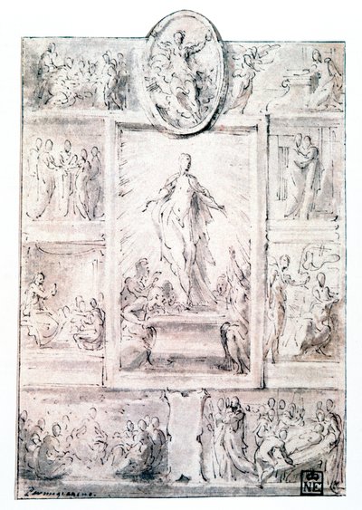 构图草图，c1513-1540 作者 帕玛强尼诺