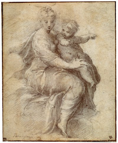 麦当娜和云上的孩子，c1525 作者 帕玛强尼诺