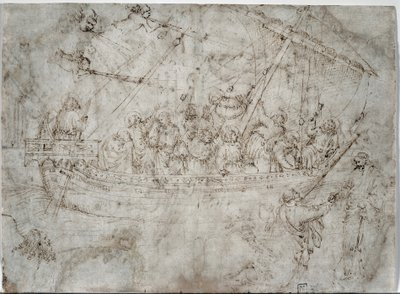 两张船图，背面是1410年代。 作者 帕里·斯皮内利