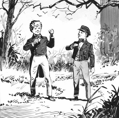 查尔斯-狄更斯为《远大前程》创作的插图（钢笔和墨水） 作者 帕特 (1907-95) 妮可