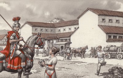 罗马不列颠的邮局（水粉纸） 作者 帕特 (1907-95) 妮可