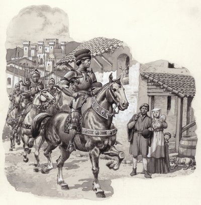 Sigismondo Malatesta，意大利雇佣兵（纸上水粉画） 作者 帕特 (1907-95) 妮可
