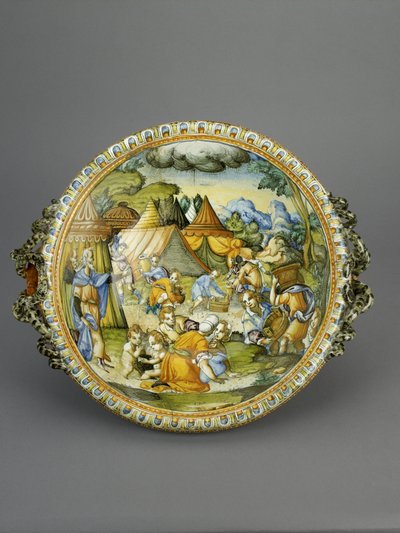 盆地与甘露的聚集，可能是乌尔比诺，c.1600-20（maiolica） 作者 Patanazzi Workshop