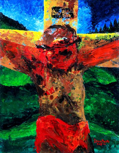 受难——已完成，2009 年（布面丙烯） 作者 帕特里夏·布林特（Patricia Brintle）