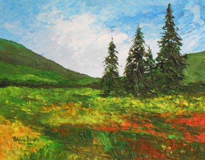 2012年下山谷（画板上的丙烯酸树脂） 作者 帕特里夏·布林特（Patricia Brintle）