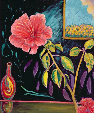 花瓶芙蓉（亚麻油） 作者 帕特里夏（Patricia）当代艺术家艾尔（Eyre）