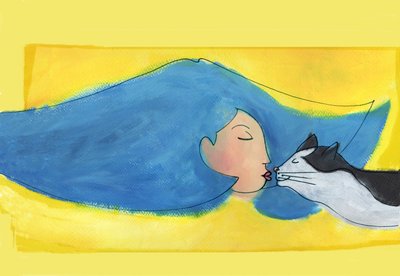 猫女，2025 年（丙烯酸；数字） 作者 帕特里齐娅·拉波塔