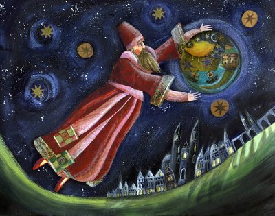 米歇尔-德-诺斯特拉达穆斯，占星家。Patrizia La Porta 绘制的插图。 作者 帕特里齐娅·拉波塔