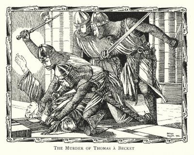 托马斯-贝克特谋杀案（石版画） 作者 彭定康（后）威尔逊
