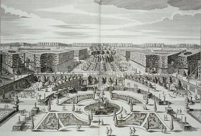 柏林王子宫殿和花园的大瀑布，由卡尔-雷姆沙德（1678-1735）雕刻，约1711-16年出版（雕刻）。 作者 保罗·德克尔
