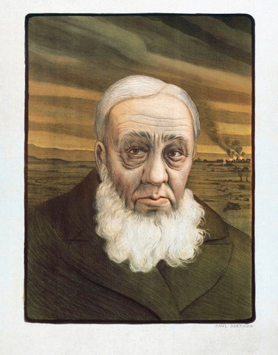 保罗-克鲁格肖像（1825-1904）（雕刻）。 作者 保罗（后）伯顿