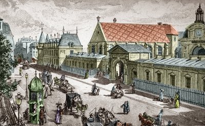 Vue du Conservatoire des Arts et metiers (Cnam) a Paris, rue saint Martin a Paris -（巴黎工艺美术学院景观）由亚历克西斯-马丁雕刻 作者 保罗（仿）默瓦特