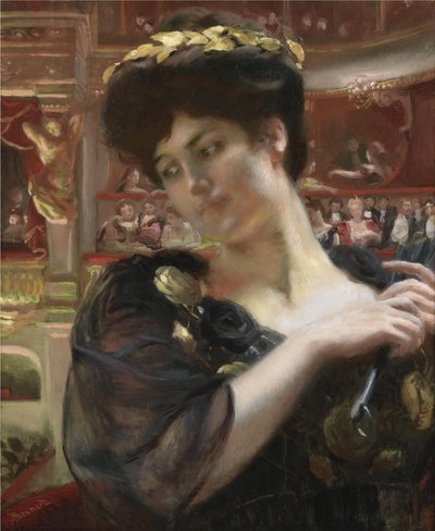巴黎喜剧剧院。女演员加布里埃尔·雷雅妮（GabrielleRéjane）的肖像1856-1920 作者 保罗·阿尔伯特·贝斯纳德