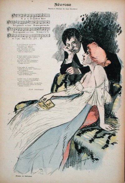 神经症，让-格朗多的诗的插图，约1896年（彩色平印）。 作者 保罗·巴鲁里奥