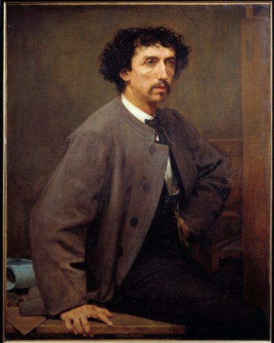 法国建筑师查尔斯·加尼尔 (Charles Garnier) 的肖像 (1825 - 1898)。 保罗·鲍德里 (1828-1885) 的绘画 作者 保罗·鲍德里