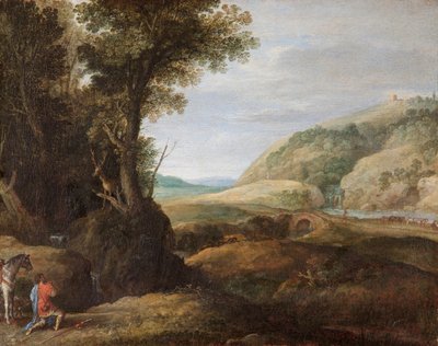 圣休伯特和雄鹿的风景，c.1615（布面油画） 作者 保罗布里尔或布里尔