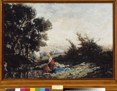 Lavandiere at the creek19th（布面油画） 作者 保罗·卡米尔·圭古