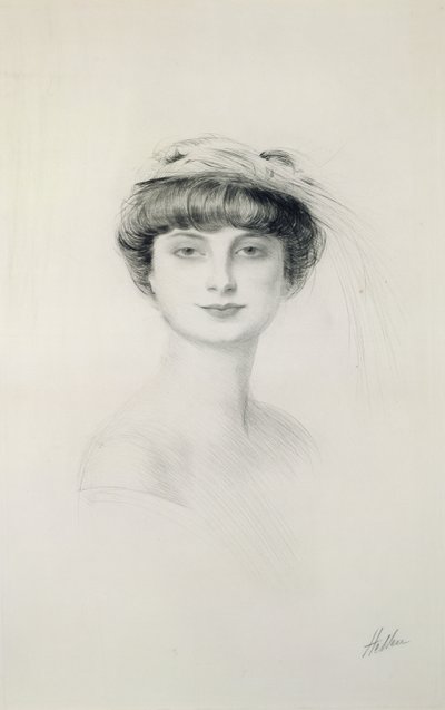 Anna de Noailles的肖像（1876-1933）（纸上的干点） 作者 保罗·塞萨尔·Helleu