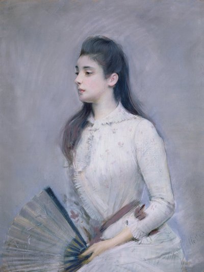 Marie Jeanne Gouzien的肖像，18889年（纸上粉彩） 作者 Paul Cesar Helleu