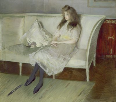 白色的交响曲 -  Yvonne Paulmier的肖像 作者 Paul Cesar Helleu