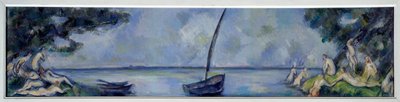 La barque et les batheuses Painting by Paul Cezanne (1839-1906) 1890 Sun. 0,3x1,25 m Paris, Musee de l