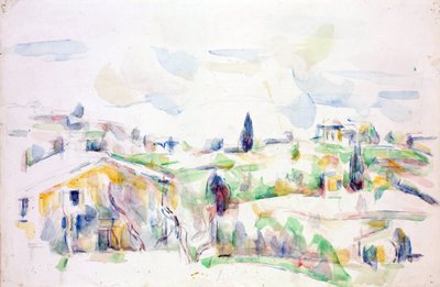 普罗旺斯的风景 - 塞尚，保罗（1839-1906） - 1895-1900 - 纸上水彩画 - 31,3x47,8 厘米 - 布达佩斯塞尚博物馆 作者 保罗·塞尚