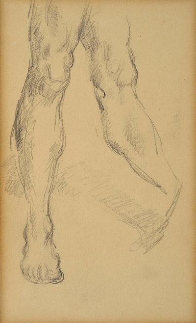 腿研究。 保罗·塞尚 (1839-1906) 的绘画。 纸上的铅。 尺寸：19.4x11.8cm。 格拉内博物馆，普罗旺斯地区艾克斯。 作者 保罗·塞尚