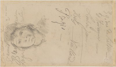 塞尚 - FWN 3005-52b，《路易-勒南之后》，戴帽子的女人，1884-1887 年 作者 保罗·塞尚