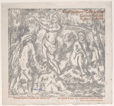 1898年5月9日至6月10日在Vollard画廊举办的塞尚展览目录封面...，1898年。 作者 保罗·塞尚