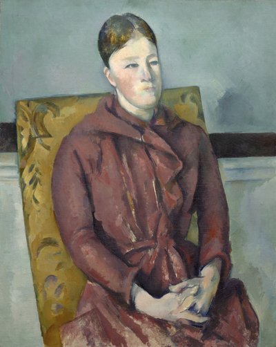 塞尚夫人坐在黄色的椅子上，1888-90年 作者 保罗·塞尚
