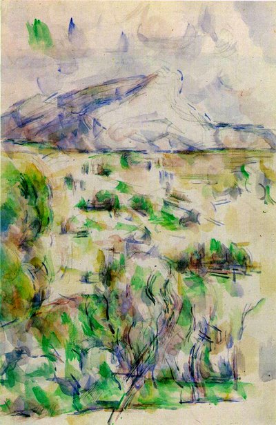 来自Lauves的Mont Sainte Victoire，1902-06（纸上写着铅笔） 作者 保罗·塞尚