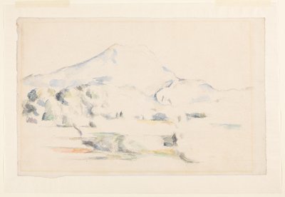 Montagne Saint-Victoire，约 1885-87 年（垫纸上的石墨和水彩画） 作者 保罗·塞尚