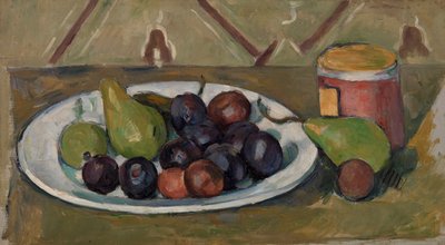 水果盘和蜜饯罐 (Assiette avec fruits et pot de conserves) 作者 保罗·塞尚