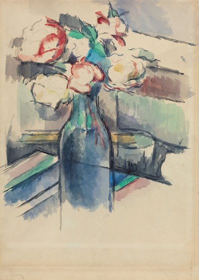 瓶中玫瑰[直页]，19001904。 作者 保罗·塞尚