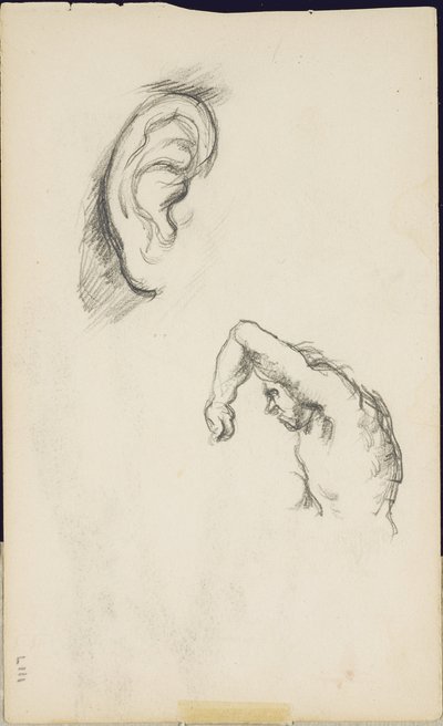 卢卡·西诺雷利（Luca Signorelli）之后的研究：耳朵和男人的身姿，约1877-80年 作者 保罗·塞尚