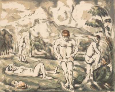 The Large Bathers Les Baigneurs, ca. 1898., ca. 1898. 作者 保罗·塞尚