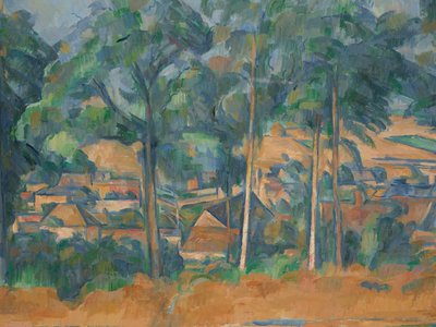 树后的村庄（海军陆战队），约 1898 年（布面油画） 作者 保罗·塞尚